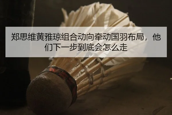 郑思维黄雅琼组合动向牵动国羽布局，他们下一步到底会怎么走
